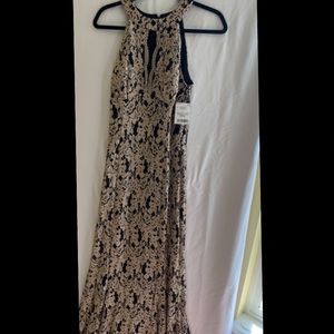 Evening gold& black cocktaildress